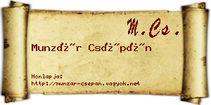 Munzár Csépán névjegykártya